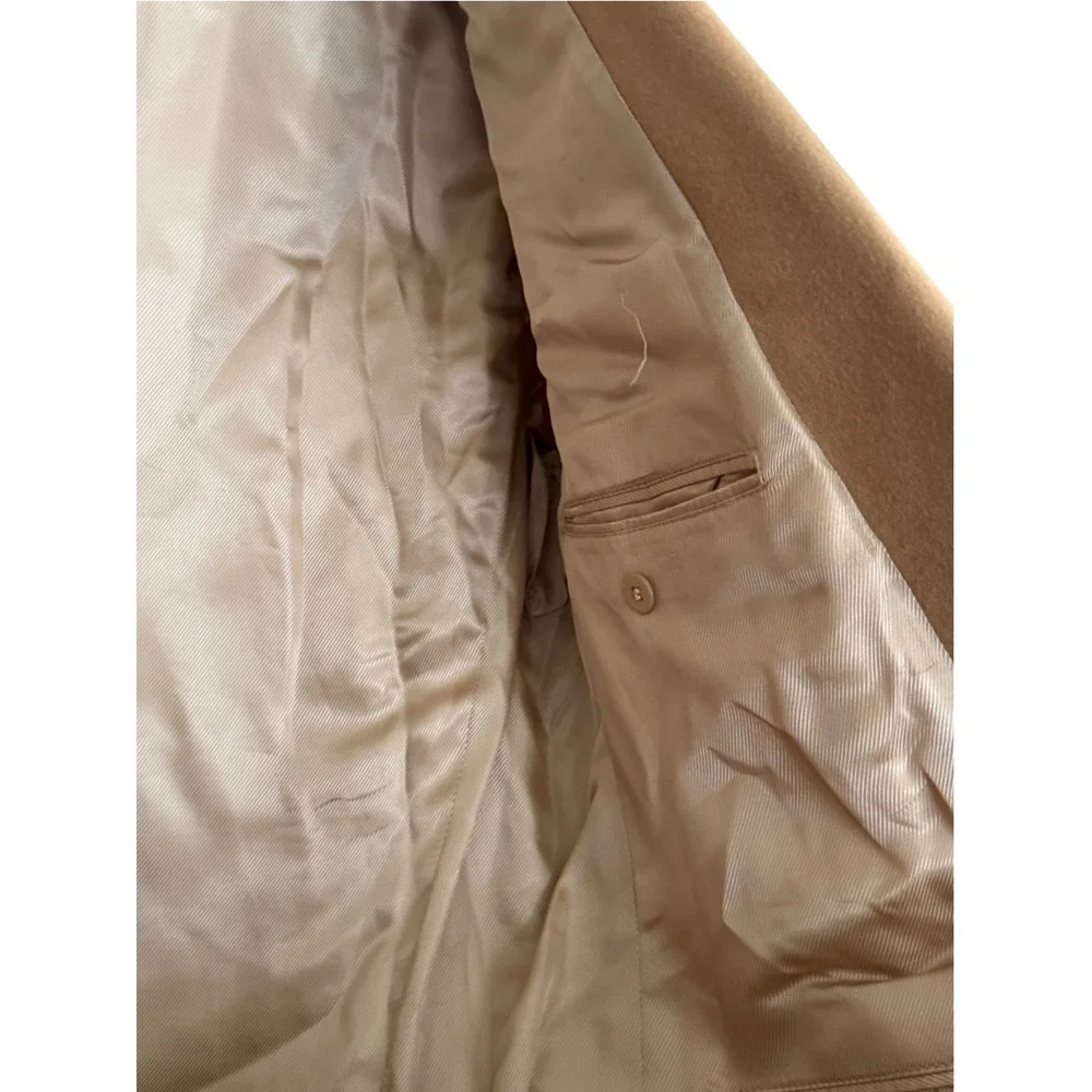 Oscar de la Renta Mens Blazer 42R Camel Tan Wool Cashmere Blend Sport Coat